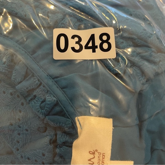 Nurture By Westbound Button Up Blouse Womens 3XL Eyelet Puff Sleeves Embroidered - Picture 11 of 11